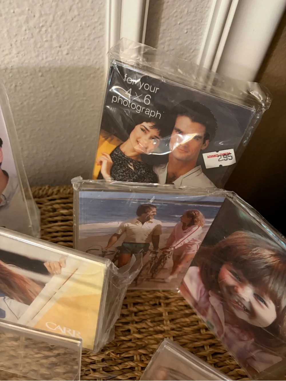 Vintage 1980’s Clear Plastic Picture Frames Sports & School Pictures Magnetic!